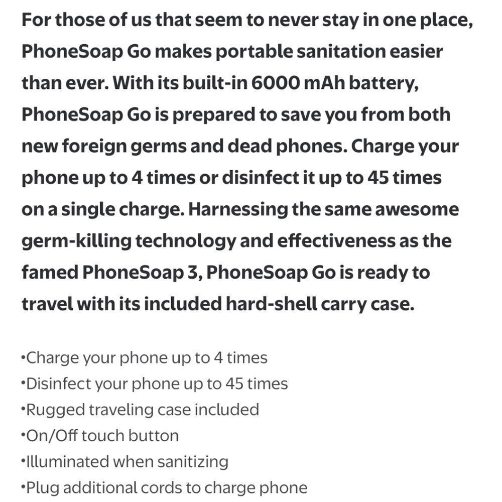 Phone Soap Go Ultraviolet Phone Sanitizer Blue Indigo Keys Wallets - Picture 6 of 14